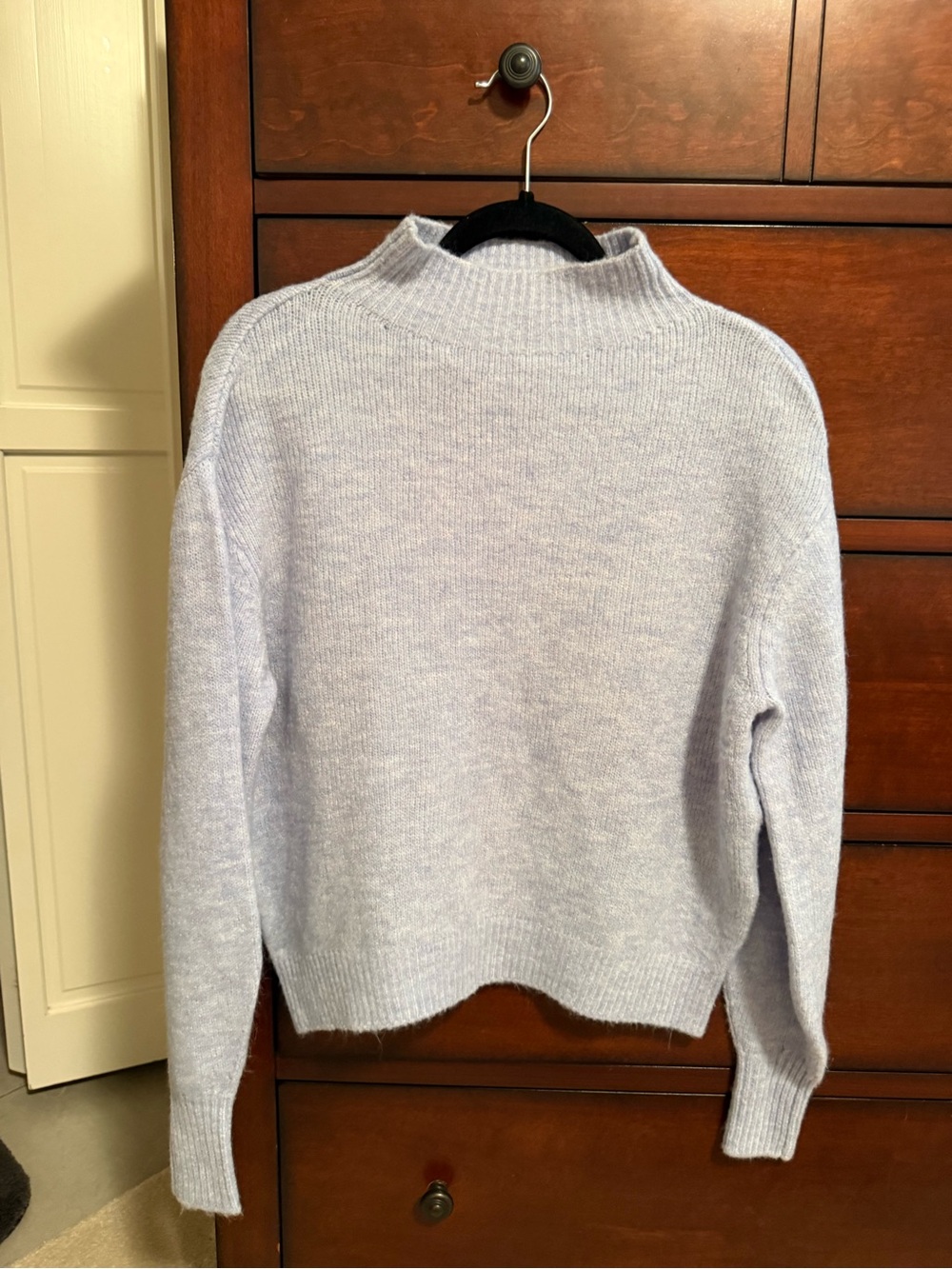Soft Knit Mock Neck Sweater - Light Gray